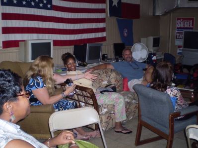 Democratic Convention watching party at the Rosenberg Headquarters